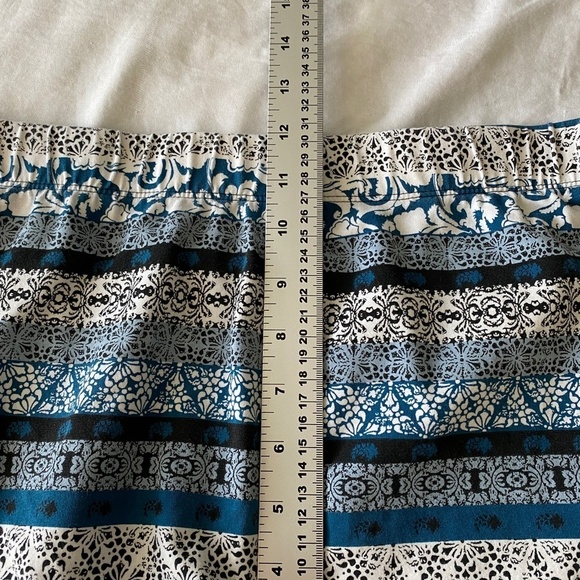 CATO Women's Blue/White‎ Fair Isle Elastic Waist Casual Leggings 22/24W Stretchy - Picture 8 of 11